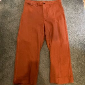 Orange wide leg crop madewell jeans